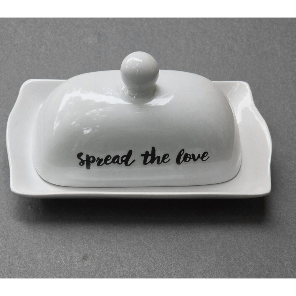 Butter Dish Spread the Love Ceramic Boston Warehouse Wedding Shower Gift
